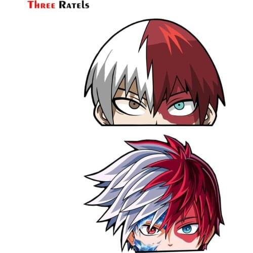 Three Ratels FC42 3D SHOTO TODOROKI Peeking Anime Car Sticker Vinyl PVC Decal for Truck Kids Room Wall Laptop Kitchen Waredrobe
