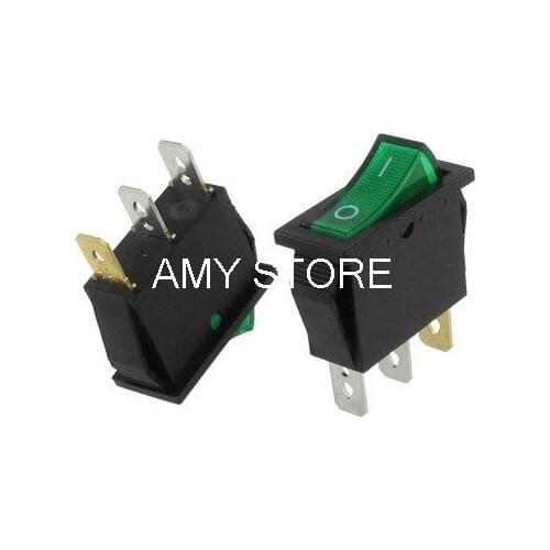 AC 15A/250V 20A/125V SPST ON/OFF Snap in Boat Rocker Switch Green Light