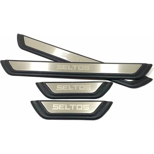 Auto Stying Accessories For Kia Seltos Door Sill Scuff Plate Protector Threshold Guard Trim Car Sticker 2020 2021