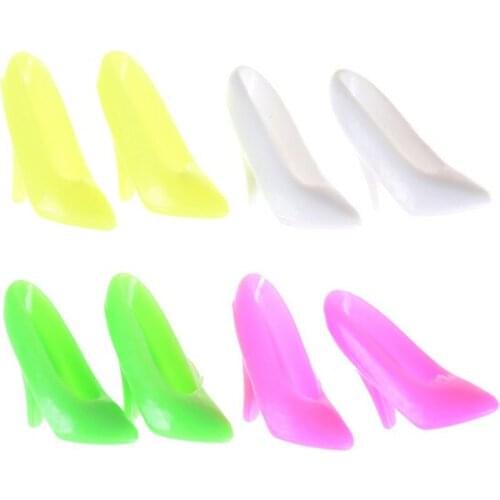 10 pairs Fashion Doll Shoes High Heel Sandals for Dolls Accessories Toys Color Random Wholesale