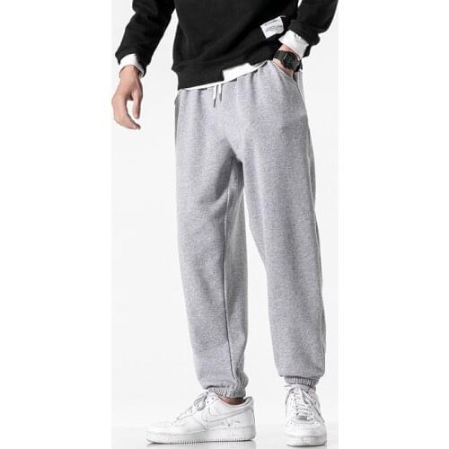 Mens Sweatpants Casual Pants Elastic Waist Loose Fit Hip Hop Trousers Plain Four Seasons C1