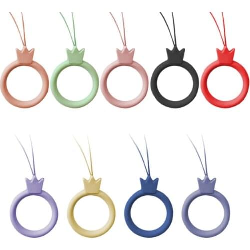 Coloful cute mobile phone lanyard Silicone ring ring accessories Mobile phone U disk universal silicone shatter-resistant short