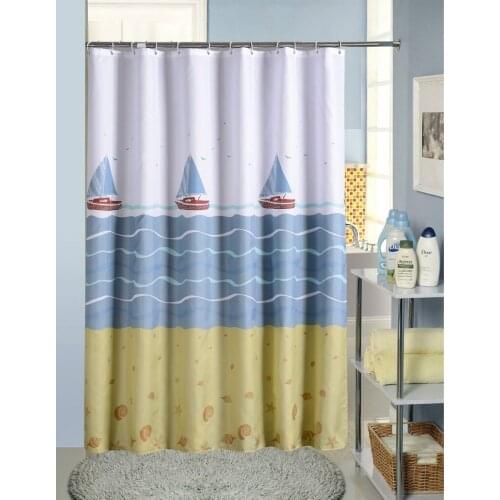 Shower Curtain Cartoon Sailing Children High-end Children Boy Thick Waterproof Polyester Home Bathroom Shower Curtains