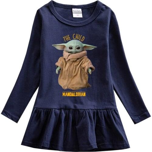 Cotton Princess Dress Pleated Yoda Baby 2 Year Girl Party Little Girls Costume Flower Dresses Party Dress for Kids Birthday