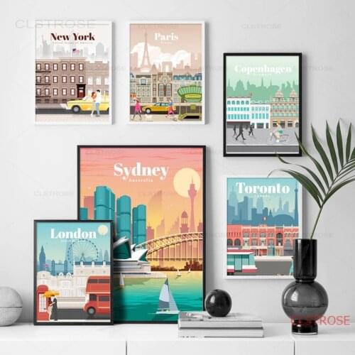 City Map Poster London New York Paris Spain Nordic Wall Art Canvas Painting Wall Pictures For Living Room Home Decoration