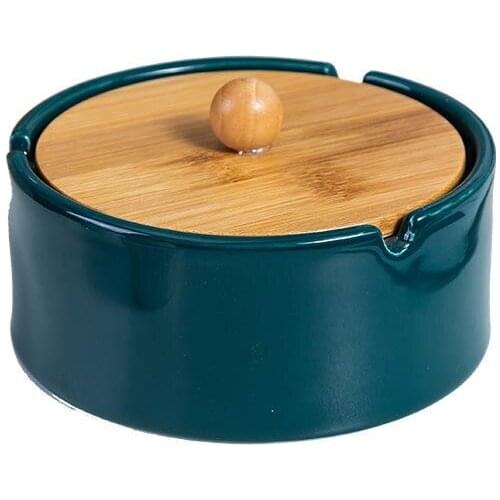 Ceramic ashtray windproof large ash covered Storage With Lid Home Windproof Office Ashtray Ceramic