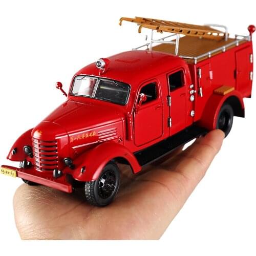 Die Casts Collectible Model Cars Static Alloy Vintage Car Birthday Gift 1:32 Fire Rescue Car Toys for Children Home Decor