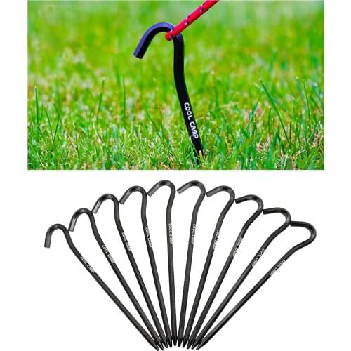 10 Pcs/Lot 18cm Tent pegs Aluminum Round Tent Stake Alloy Black Tent Pegs Outdoor nails Tent Accessories