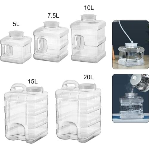 Square Plastic Large Water Storage Bottle Tank Carrier Big Mouth Camping