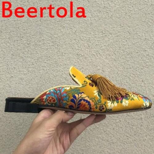 New Style Fabric Tassel Fashion Men Mixed Color Flower Casual Shoes Mens Flat Shoes Breathable Spring Summer Tenis Masculino