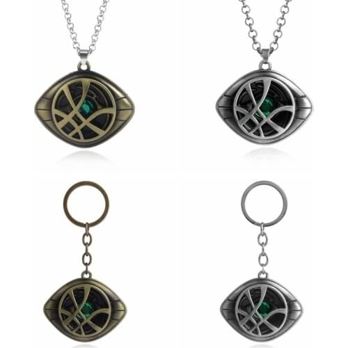 Men and Women Fashion Keychain Necklace Ago Motor Eye Keychain Necklace Time Gem Doctor Strange