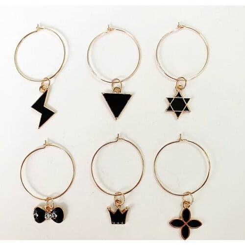 Set of 6PCS Wine charms New Fashion Design Wine Glass Charms Rings Marker Christmas Wine Glass Marker Charms