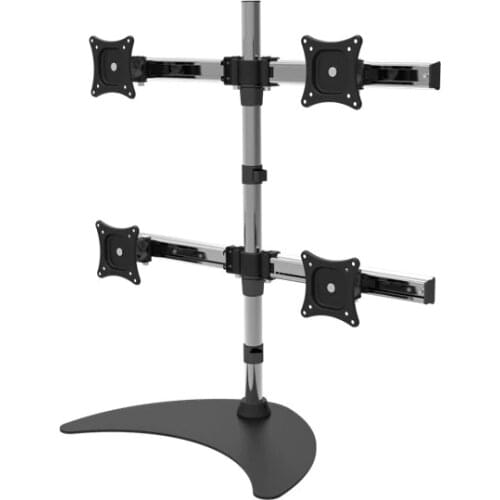 Aluminum Alloy Desktop Stand 13"-27" LCD LED 4Screen Monitor Holder Free Sliding Full Motion Rotary Display Rack Stand