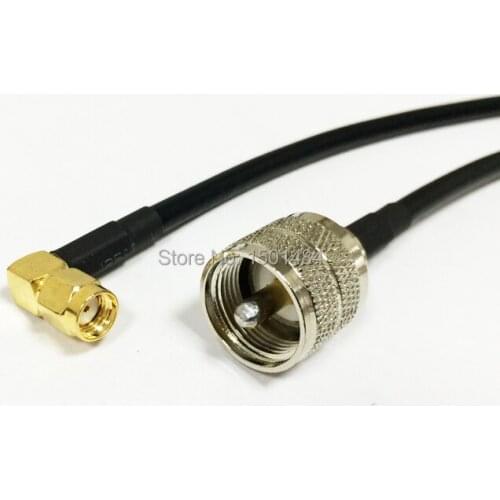 New RP-SMA Male Plug Right Angle Connector Switch UHF Male Plug Convertor RG58 Wholesale Fast Ship 50CM 20"Adapter