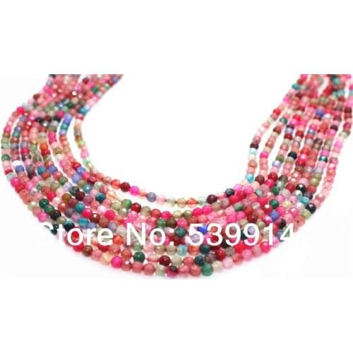 Wholesale 4mm Faceted Natural Stone Beads Fit DIY Jewelry Making 90pcs/lot