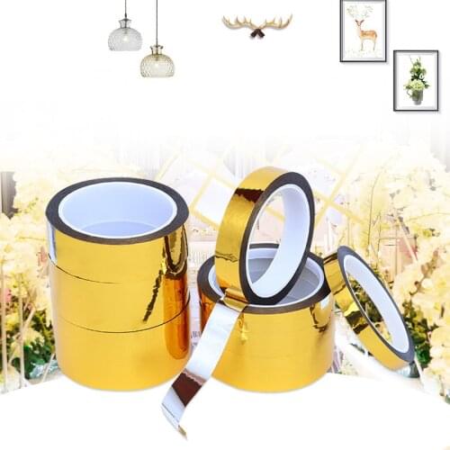 Wholesale golden Tape laser tape Wedding Decorative tape Food gift box packaging DIY gold foil adhesive tape 50 Meters