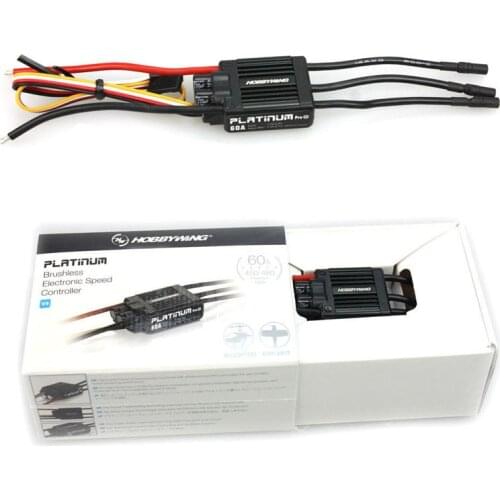Original HobbyWing Platinum PRO V4 60A ESC (3S-6S) for 450-480 Class Helicopter (Propeller: 325-360mm)