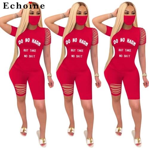 Casual Fashion Two-Piece Suit Women Fitness T-shirt Short Pants Female Clothes Matching Set Sports Tracksuit Leisure Lounge Wear