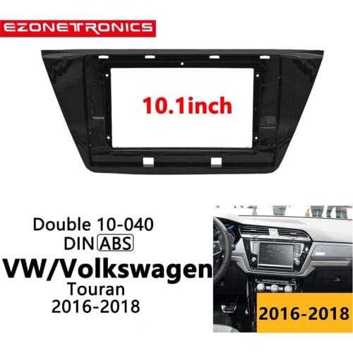 2-1Din Car DVD Frame Audio Fitting Adaptor Dash Trim Kits Facia Panel 10 inch For VW Touran 2016-2018 Double Din Radio Player