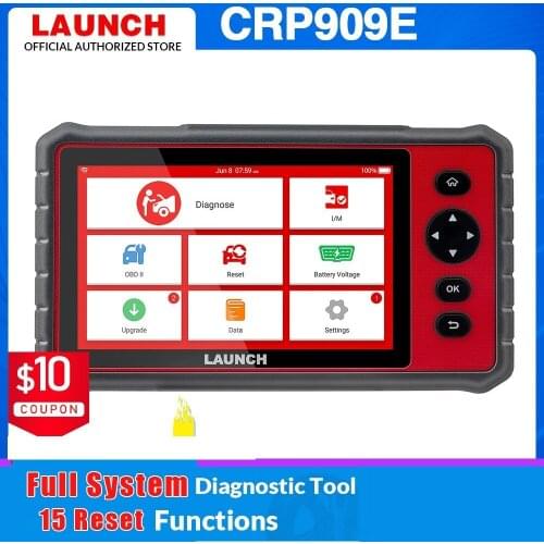 LAUNCH X431 CRP909E code reader Full system Diagnostic tool Airbag SAS TPMS EPB IMMO 15 Reset Functions CRP909X obd2 scanner