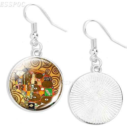 Gustav Klimt Art Earrings Klimts Fulfillment Art Jewelry Klimt Art Dangle Earring Couple Lovers Gift Romantic Valentine Gift