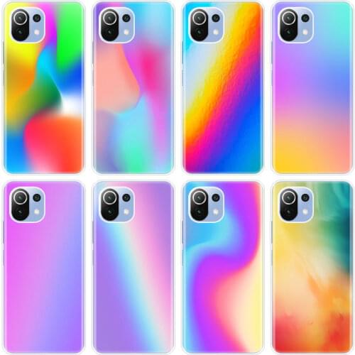 Gradient rainbow picture Silicone Case for Xiaomi Mi POCO X3 NFC M3 F3 11X 11i 11 Ultra Note 10 S 10i 10T Pro 11 Lite 5G Cover