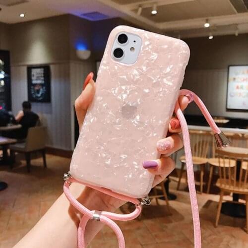 For Huawei Mate 20 pro P20 Lite P30 Silicone Soft Cover Bling Shell Strap Cord Chain Phone case For nova 3 4