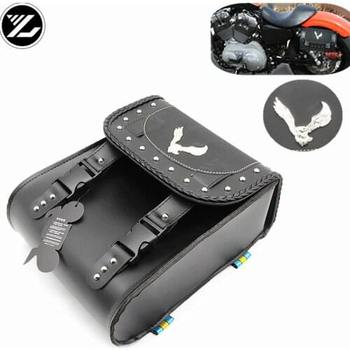 Motorcycle Saddle Bag Pu Leather Motorcycle Side Tool Tail Bag Luggage Bag for yamaha Harley suzuki kawasaki bmw ducati Triumph