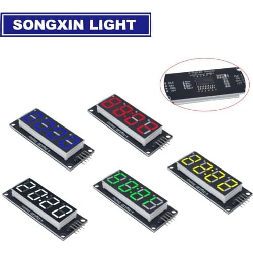 TM1637 4-Digit Digital LED 0.56 Display Tube Decimal 7 Segments Clock Double Dots Module 0.56 inch W/R/G/B/Y Display For Arduino