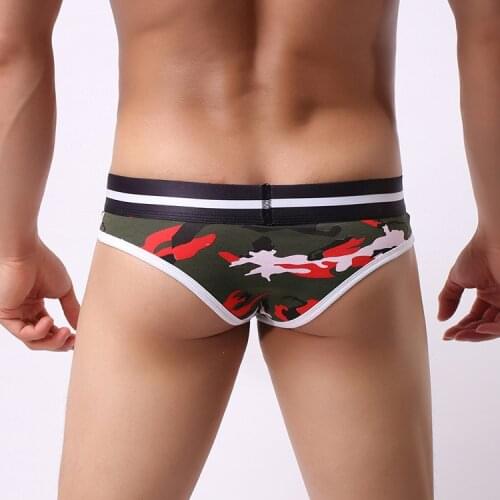 New mens convex bag briefs Camo home cotton low waist seamless mens sexy underwear wholesale