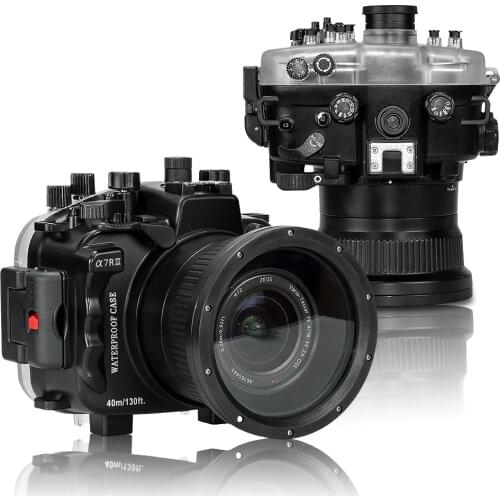Seafrogs 40m/130ft Waterproof Camera Housing Case For Sony A7 III A7R III A7M3 w SL-108 Underwater Diving Macro Ring Light