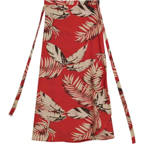 ZG1729 2021 new female summer women fashion temperament lace-up chiffon floral beach skirt cheap wholesale