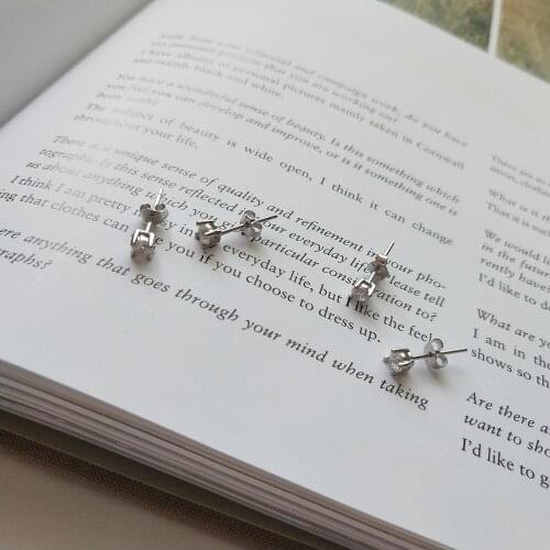 WTLTC 925 Sterling Sliver Cubic Zircon Stud Earrings for Women Dainty Small Post Earrings Studs Minimalist Bride Earrings Gifts