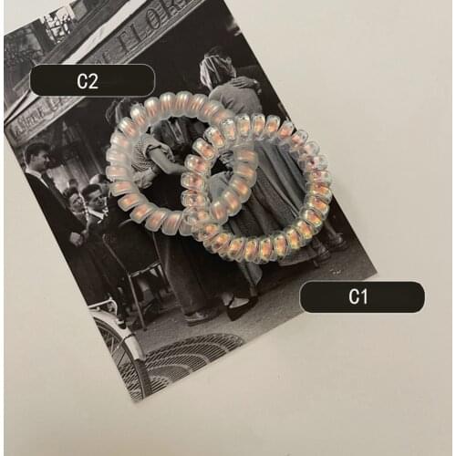 1PC Telephone Line Hair Rope Women Thin Elastic Plastic Rubber Telephone Cord Wire No Crease Hair Ties Scrunchies Hair Ring Band