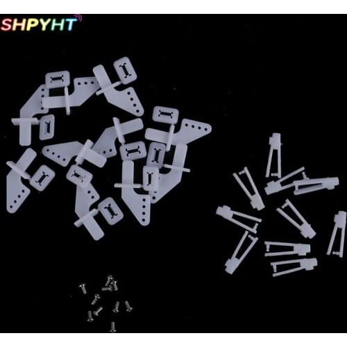 10 Sets Medium Lock On Nylon Control Horn And 21mm Set Rudder Servo Ailerons Elevators For RC Fixed Wing Airplane