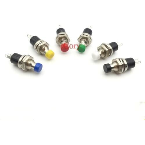 10pcs 7mm Thread Mounted Momentary Push Button Switch PBS-110 2 PINS Mini Round CZYC