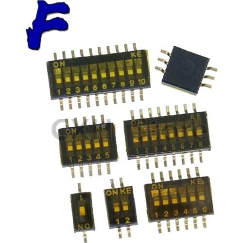 10pcs 1.27mm SMT dialing switch 1-2-3-4-6-8-10p horizontal dialing switch original KE switch
