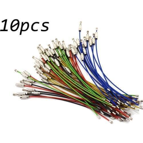 10pcs Colorful Screw Locking Stainless Steel Wire Keychain Cable Rope Key Holder Keyring Key Chain Rings Cable Outdoor Keychain