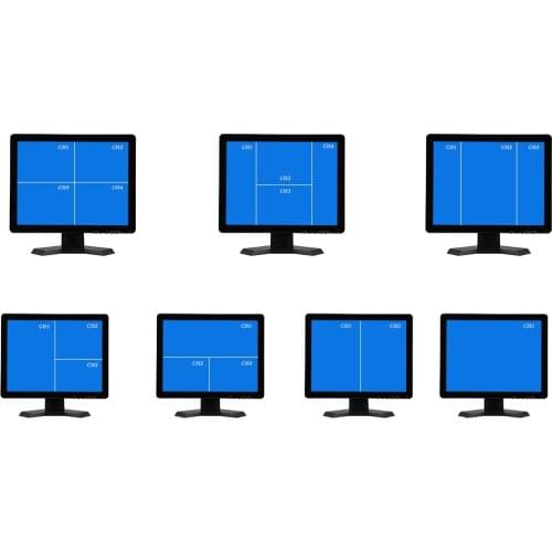 15 Inch QUAD Display Screen CCTV TFT-LED Monitor with Metal Shell BNC VGA Connector for PC Multimedia Monitor Display Microscope