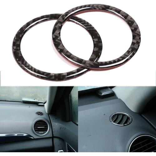 2Pcs Wear-resistant Carbon Fiber Car Air Vent Stickers Decals Auto Accessory