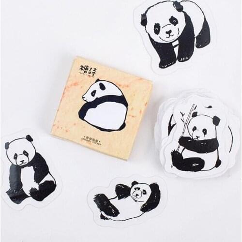 45 pcs/set Lovely Black White Panda Animals Stickers Scrapbooking Diy Bullet Journal Adhesive Stickers Stationery Sticker