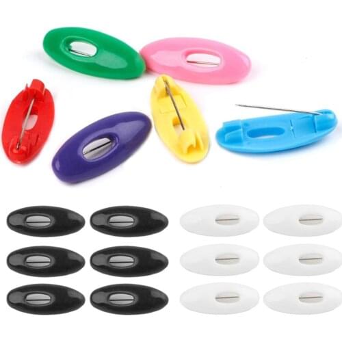 6PCS Plastic Safety Brooch Pins Women Pin Islamic Scarf Enamel Pin Buckle Accessories Head Scarf Decoration for Muslim Hijab