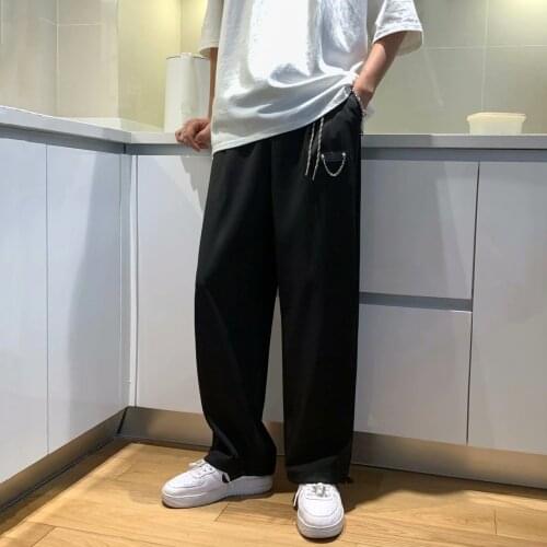 Draping trousers mens straight loose loose skinny handsome summer thin section dk uniform pants Korean trend casual pants
