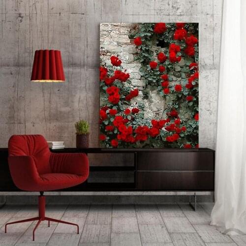 DIY painting by numbers wall rose living room creative adult hand-painted decorative painting