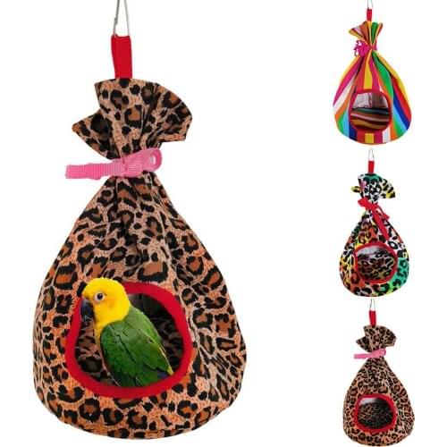 Bird Parrot Nest House Bed Habitat Cave Small Hanging Tent Parakeet Sleep Hut Hammock Birds Supplies bird cage