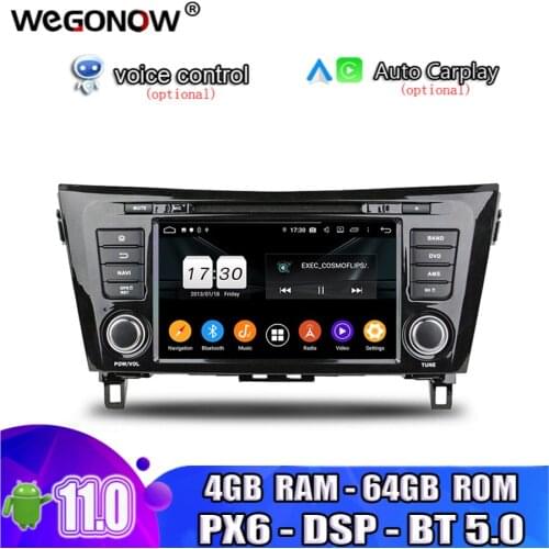 DSP Android10 4GB RAM 8 core 64G ROM Car DVD Player GPS Map RDS Radio wifi Bluetooth 5.0 For Nissan QashQai X-Trail 2013-2016
