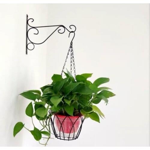 European modern wall hanging type wrought iron flower basket wall decoration hanging basket flower frame metal hanging flower fr