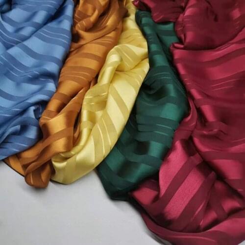 Glossy Chiffon Jacquard Stripe Slippy Fabric Shirt Dress Craft DIY Tissue Material