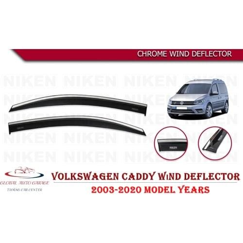 For VOLKSWAGEN CADDY Chrome Rain Wind Deflector 2003+ Sunshade Curtains Car Windshield Auto Accessory Universal Body kit