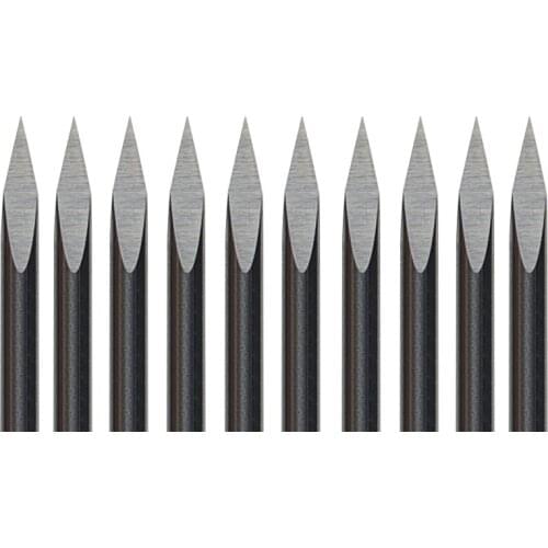 HUHAO 10pcs 3.175mm Dia., 30 Angle, 0.2mm Tip, 3 Edge Carbide Woodworking Tools, Engraving Bits for CNC Router Machine